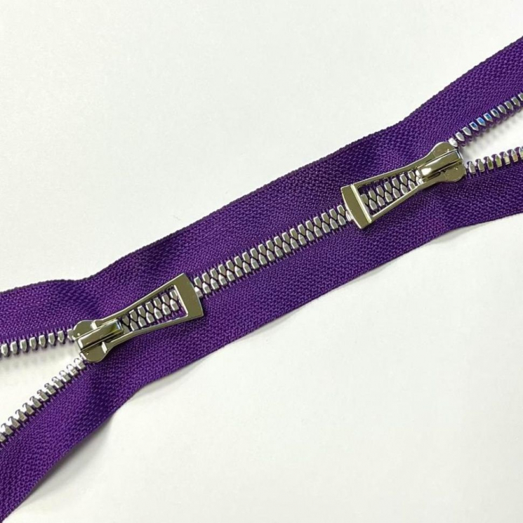 Молния трактор №5 Premium два замка 110см никель D865 фиолетовый