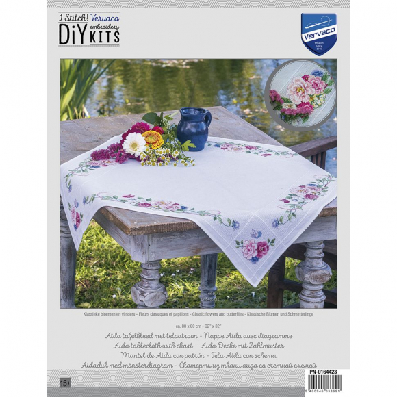 184597_Набор для вышивания скатерти "Цветы и бабочки"