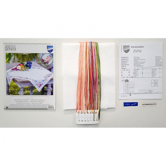 184597_Набор для вышивания скатерти "Цветы и бабочки"