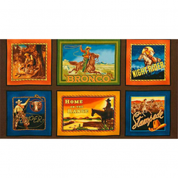Ткань для пэчворка PEPPY The Old West Panel 122 г/м? 100% хлопок цв.AKO-14400-16 BROWN уп.60х110 см