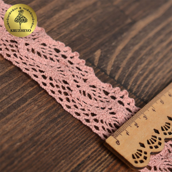 Тесьма вязаная KRUZHEVO 45мм TBY-5235 цв.32 розовый уп.10м