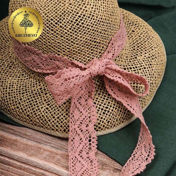 Тесьма вязаная KRUZHEVO 45мм TBY-5235 цв.32 розовый уп.10м