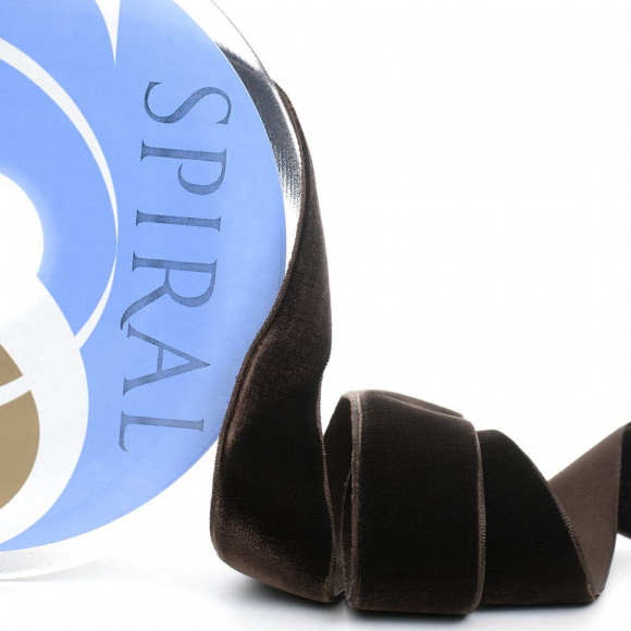 67758_Лента бархатная SAFISA, 15 мм, 10 м, цвет 17, коричневый темный