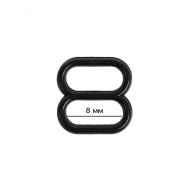 Пряжка регулятор для бюстгальтера пластик TBY-12679 8мм цв.черный, уп.100шт