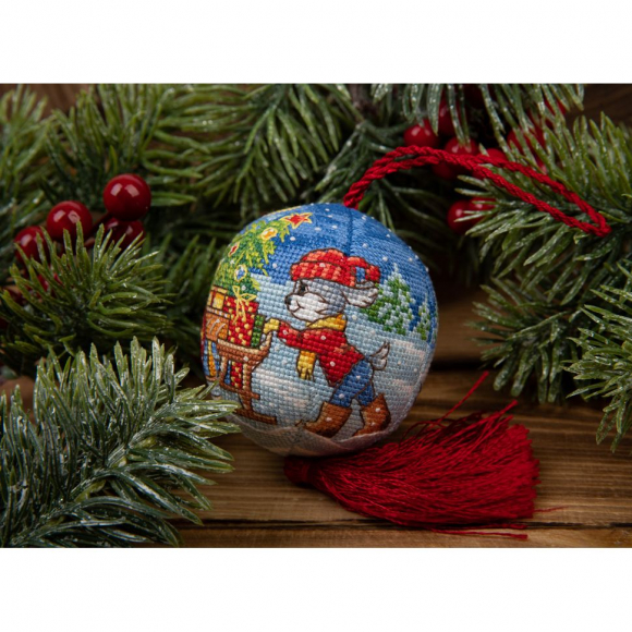 Набор для вышивания PANNA арт. IG-7371 Новогодняя игрушка. Праздник к нам приходит 6х6 см