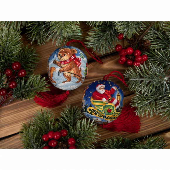 Набор для вышивания PANNA арт. IG-7371 Новогодняя игрушка. Праздник к нам приходит 6х6 см