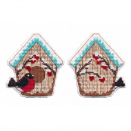 Набор для вышивания ОВЕН арт. 1245 Елочная игрушка.Скворечник 7,5х8,4см