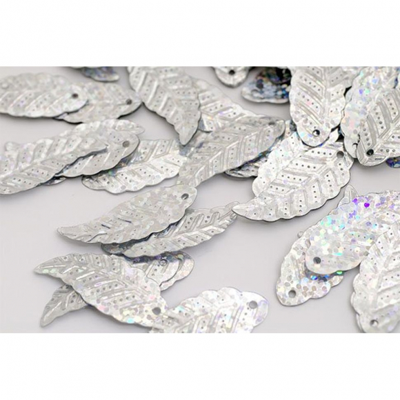 Пайетки россыпью арт.TBY-FLK629 12х32мм цв.50112 серебряный уп.50г