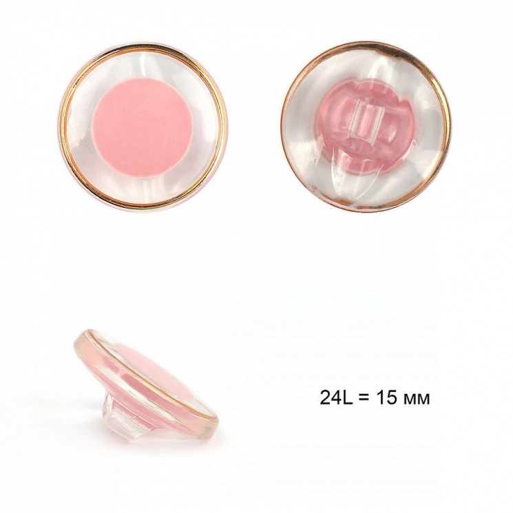 Пуговицы пластик TBY.B304 цв.08 розовый 24L на ножке 50шт