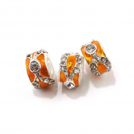 Бусины металлические со стразами арт.PN-168 7х12мм, in ? 6мм