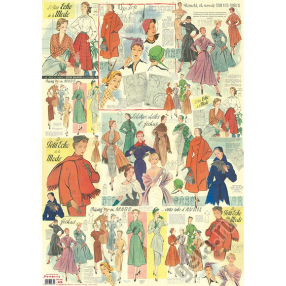 Карта для декупажа "Старинные модели"