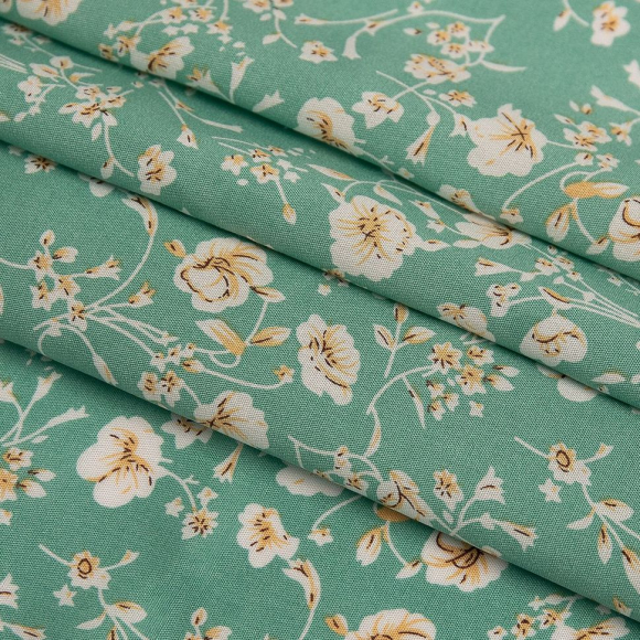 Ткань Штапель 90 г кв.м 100% вискоза шир.145 см арт.Р.31122.05 цв.05 тиффани уп.45м