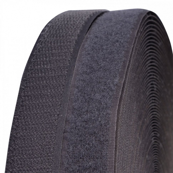 Лента липучка TBY пришивная кач.B шир.25мм цв.F311 т.серый уп.25м (пара)