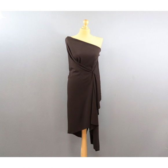 Ткань Креп стрейч 250 г кв.м 95% полиэстер, 5% спандекс шир.150 см арт.Р.10993.25 цв.25 венге рул.8-14кг