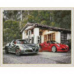 Картина мозаикой с нанесенной рамкой Molly арт.KC0013 Легендарная Альфа Ромео (35 цветов) 40х50 см