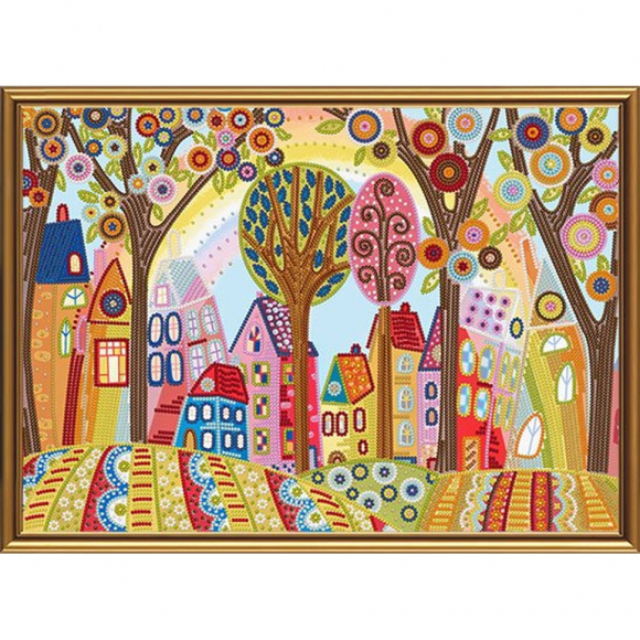 Набор для вышивания бисером НОВА СЛОБОДА арт.ДК3066 Веселая радуга 35х25 см