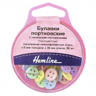 137254_Булавки портновские с головками-пуговичками, 46 мм, 50 шт, разноцветные