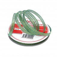 Лента IDEAL с люрексом арт.ТВ-ЛЮР шир. 6мм цв.058 зеленый уп.22,85 м