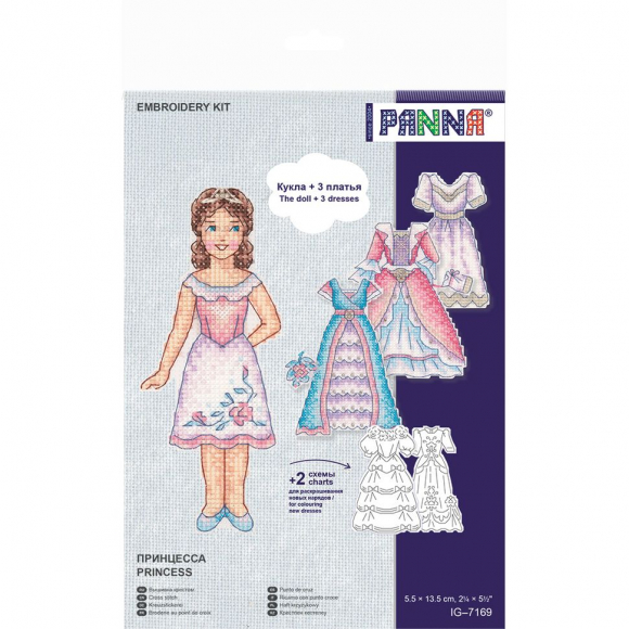 Набор для вышивания PANNA арт. IG-7169 Принцесса 5,5х13,5 см Набор для вышивания PANNA арт. IG-7169 Принцесса 5,5х13,5 см