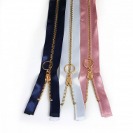Молния MaxZipper мет. №5 золото атласная тесьма, 60 см уп.3цв х 4шт