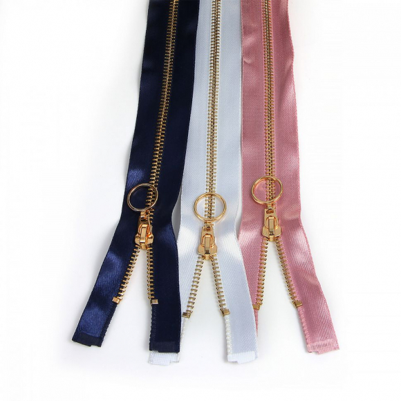 Молния MaxZipper мет. №5 золото атласная тесьма, 60 см уп.3цв х 4шт