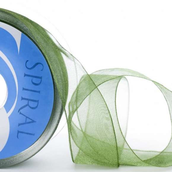 19316_Лента органза SAFISA 39 мм, 25 м, цвет 89, темно-болотный 19316_Лента органза SAFISA 39 мм, 25 м, цвет 89, темно-болотный