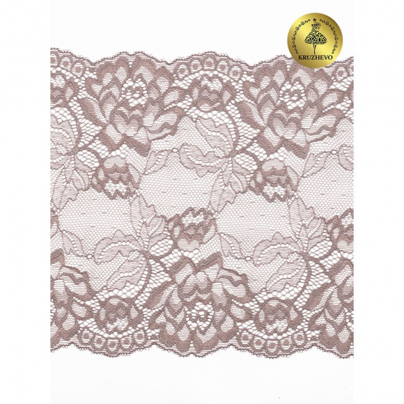 Кружево-стрейч KRUZHEVO арт.TBY.L838 шир.180мм цв.10 капучино уп.25м