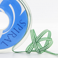 24009_Лента с рисунком клетка SAFISA, 6 мм, 25 м, цвет 25, зеленый