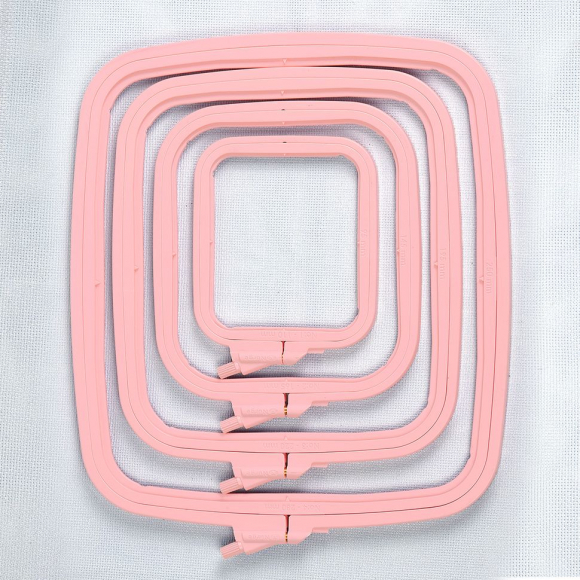 Пяльцы-рамка NURGE арт.NUR.170-12/4 пластиковые 145х165 цв.розовый
