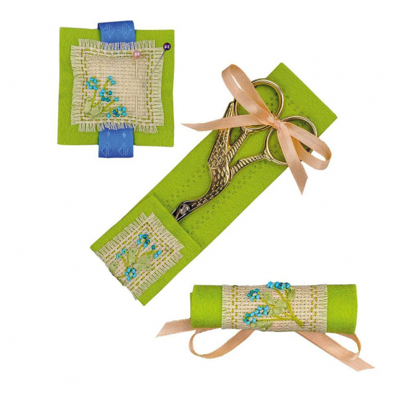 Набор для вышивания РИОЛИС арт.1628АС Дорожный набор Незабудка 4х13,5 см