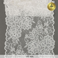 Кружево-стрейч KRUZHEVO арт.TBY.OG62 шир.195мм цв.сумрачно-белый уп.10м