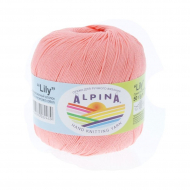 Пряжа ALPINA LILY (100% мерсеризованный хлопок) 10х50 г/175 м цв.015 яр.персиковый