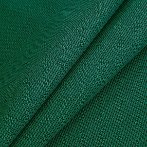 Ткань трикотаж Кашкорсе с лайкрой 400г пенье 60+60см изумруд 18-5322 уп.3м