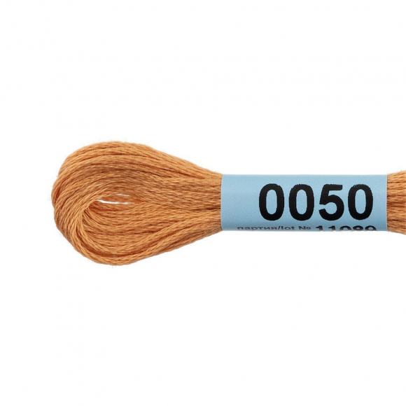 Нитки для вышивания Gamma мулине (0001-0206) 100% хлопок 24 x 8 м цв.0050 розово-бежевый