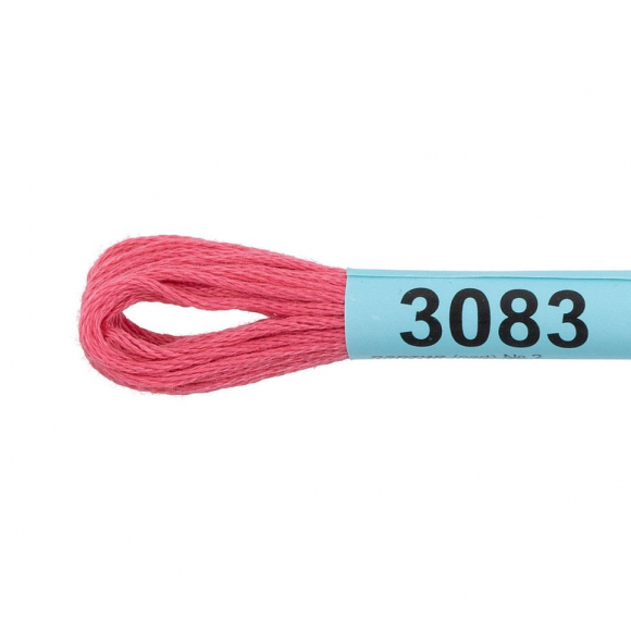 Нитки для вышивания Gamma мулине (3071-3172) 100% хлопок 24 x 8 м цв.3083 т.т.розовый