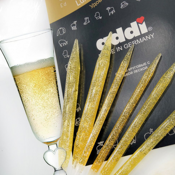 Спицы, круговые, пластик, addiChampagner №12, 150 см Спицы, круговые, пластик, addiChampagner №12, 150 см