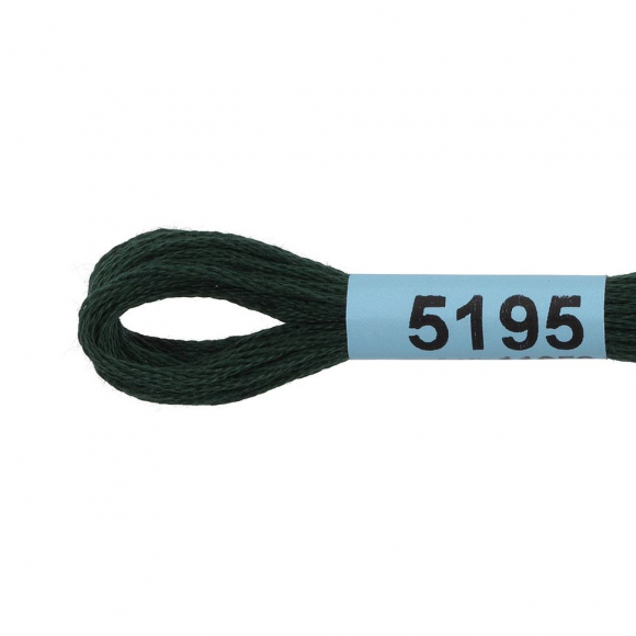 Нитки для вышивания Gamma мулине (3173-6115) 100% хлопок 24 x 8 м цв.5195 т.т.зеленый