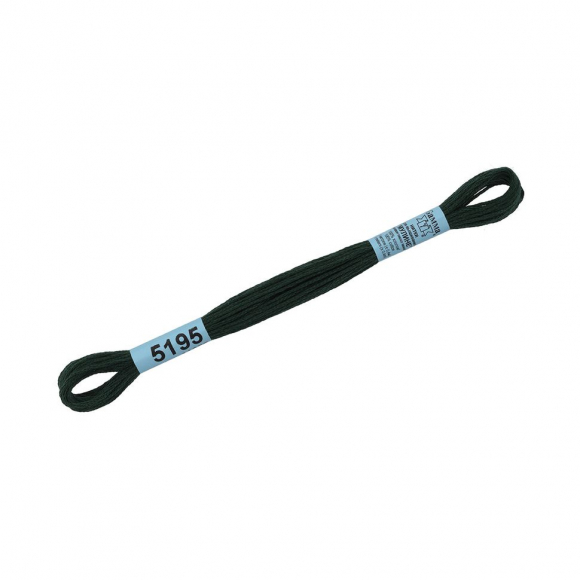 Нитки для вышивания Gamma мулине (3173-6115) 100% хлопок 24 x 8 м цв.5195 т.т.зеленый