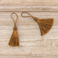 183418_Кисть декоративная на шнуре, длина 60 мм, цвет шоколадный