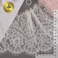 Кружево реснички KRUZHEVO арт.TBY.S111 шир.140мм цв.01 белый уп.3м