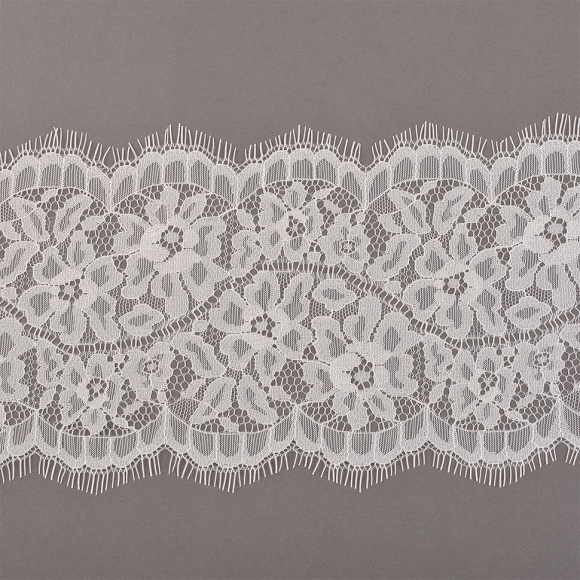 Кружево реснички KRUZHEVO арт.TBY.S111 шир.140мм цв.01 белый уп.3м