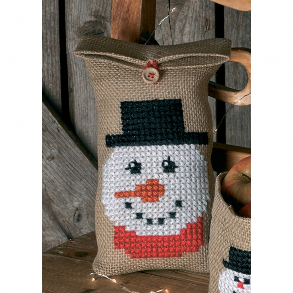 162525_Набор для вышивания мешочка "Снеговики" 162525_Набор для вышивания мешочка "Снеговики"