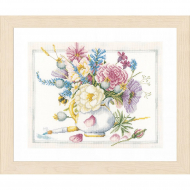 Набор для вышивания LANARTE арт.PN-0165375 Flowers in white pot 38х30 см