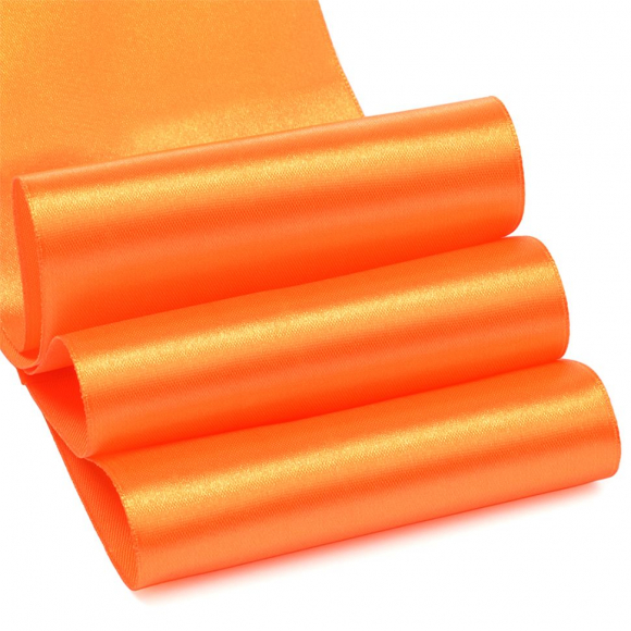 Лента атласная 100мм  цв.3020 ярк.оранжевый IDEAL уп.27,4 м