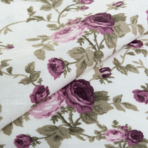 Ткань ранфорс Розарий, арт.WH 7701-v01, 130г/м?,100% хлопок, шир.240см, цв.брусника, уп.10м