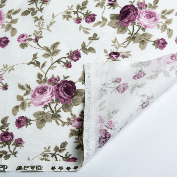 Ткань ранфорс Розарий, арт.WH 7701-v01, 130г/м?,100% хлопок, шир.240см, цв.брусника, уп.10м