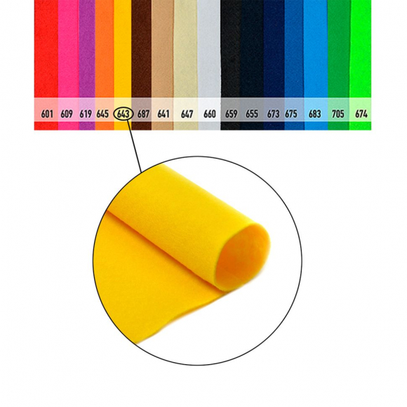 Фетр в рулоне жесткий Magic 4 Hobby 1мм 100см арт.FLT-H2 уп.10м цв.643 желтый