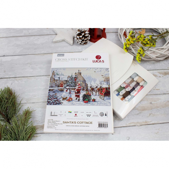 Набор для вышивания LUCA-S арт. BU5011 GOLD - Коттедж Санты 48х32 см