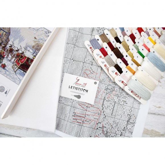 Набор для вышивания LUCA-S арт. BU5011 GOLD - Коттедж Санты 48х32 см