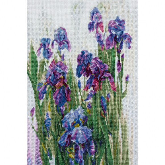 Набор для вышивания PANNA Золотая серия арт. C-1907 Акварельные ирисы 33,5х22,5 см